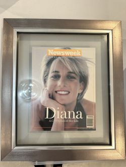 Princess Diana Newsweek Magazine Framed In See Thru Glass Frame