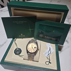 Rolex Datejust Champagne Dial With Diamonds