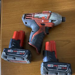 Milwaukee Drill +batteries- **No Charger**