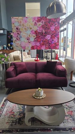 NEW LOVESEAT PURPLE VELVET 70x38