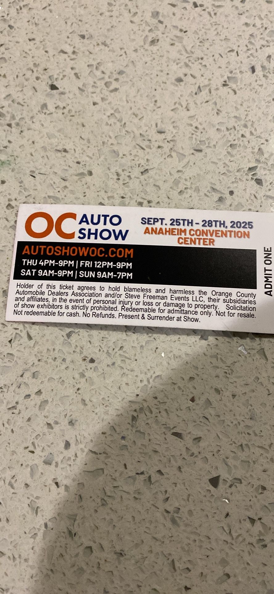 OC Auto Show Sept 28 Sunday 