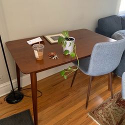Wood dining table and chairs