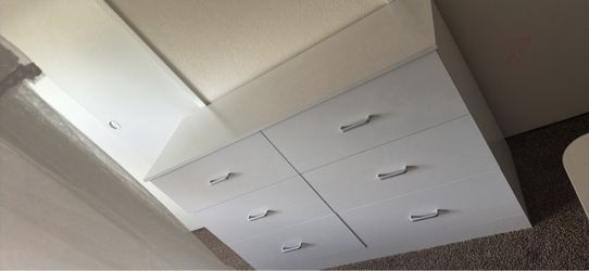 White Dresser with 6 Drawers