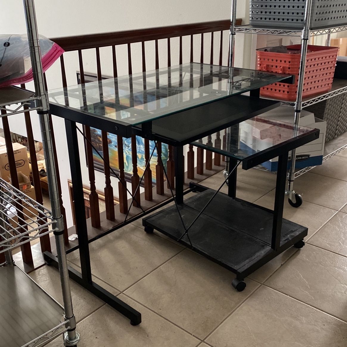 Glass desk + mini table