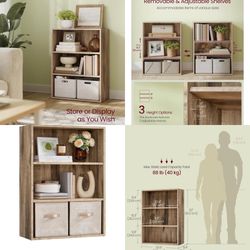 Bookshelf, 3-Tier Bookcase, Book Shelf, Open Storage Shelf, 9.4 x 23.6 x 32 Inches, for Living Room, Home Office, Dinning Room, Cloud White ULBC163T14
