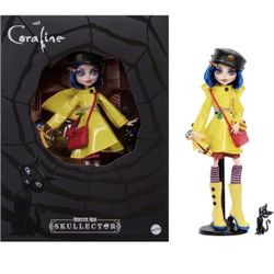 Monster High Skullector Doll, Coraline Collectible in Yellow Raincoat