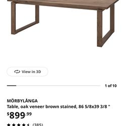Large Oak Dining Table – IKEA MÖRBYLÅNGA (Seats 6–8)
