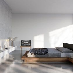 Modloft, Worth Bed, Wenge Frame/White Headboard, King