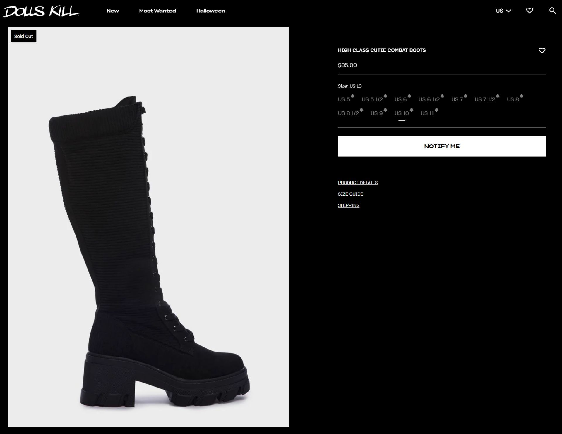 Dolls Kill High Class Cutie Combat Boots