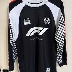 Formula 1 F1 Racing Division Long Sleeve Jersey Shirt Checkered S/M Hybrid Apparel