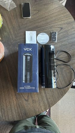 VCK LE-TF009A Desk Tower Fan, Wide Angle Low Noise, 30W
