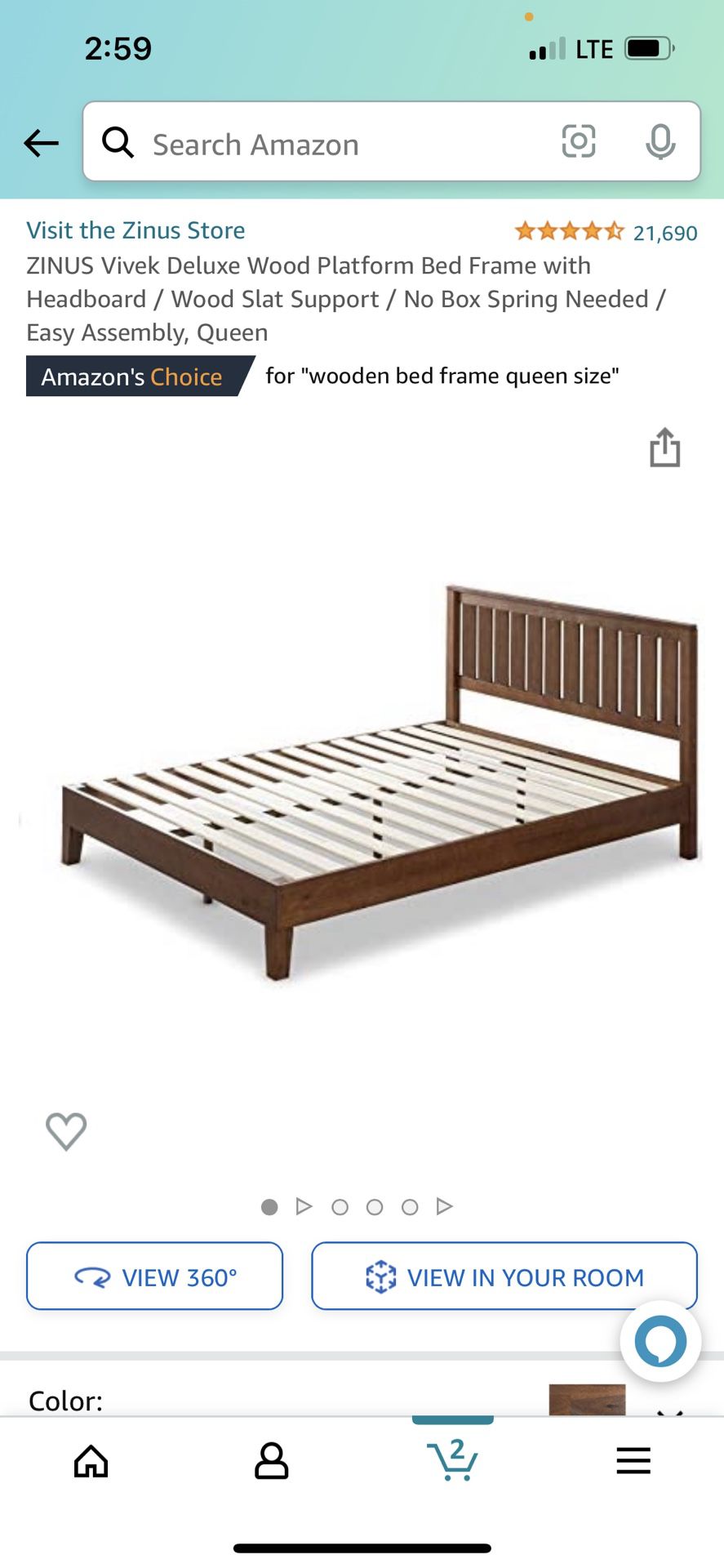 Zinus Wood Bed Frame With Headboard