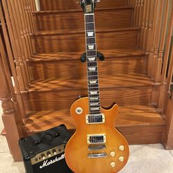 Hondo Deluxe 748 Mark II Japanese Lawsuit Guitar W/ Marshall Amp