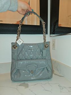 Coach Poppy Liquid Glass Quilted Patent Shoulder tote Bag NWT y2k