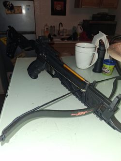 Black Crossbow with Bolt Loaded