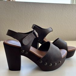 Clog Heel - suede Leather 