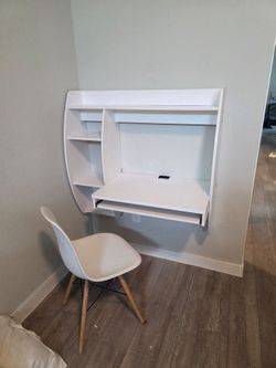 Wall mounted desk and chair