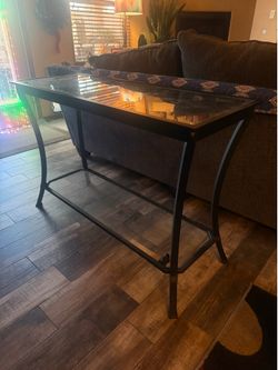 Modern contemporary glass console table
