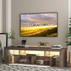 Clikuutory Modern LED TV Stand with Large Storage Drawer