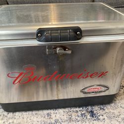 Vintage Budweiser chrome Coleman Cooler