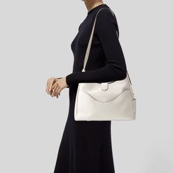 Leather White Shoulder Bag