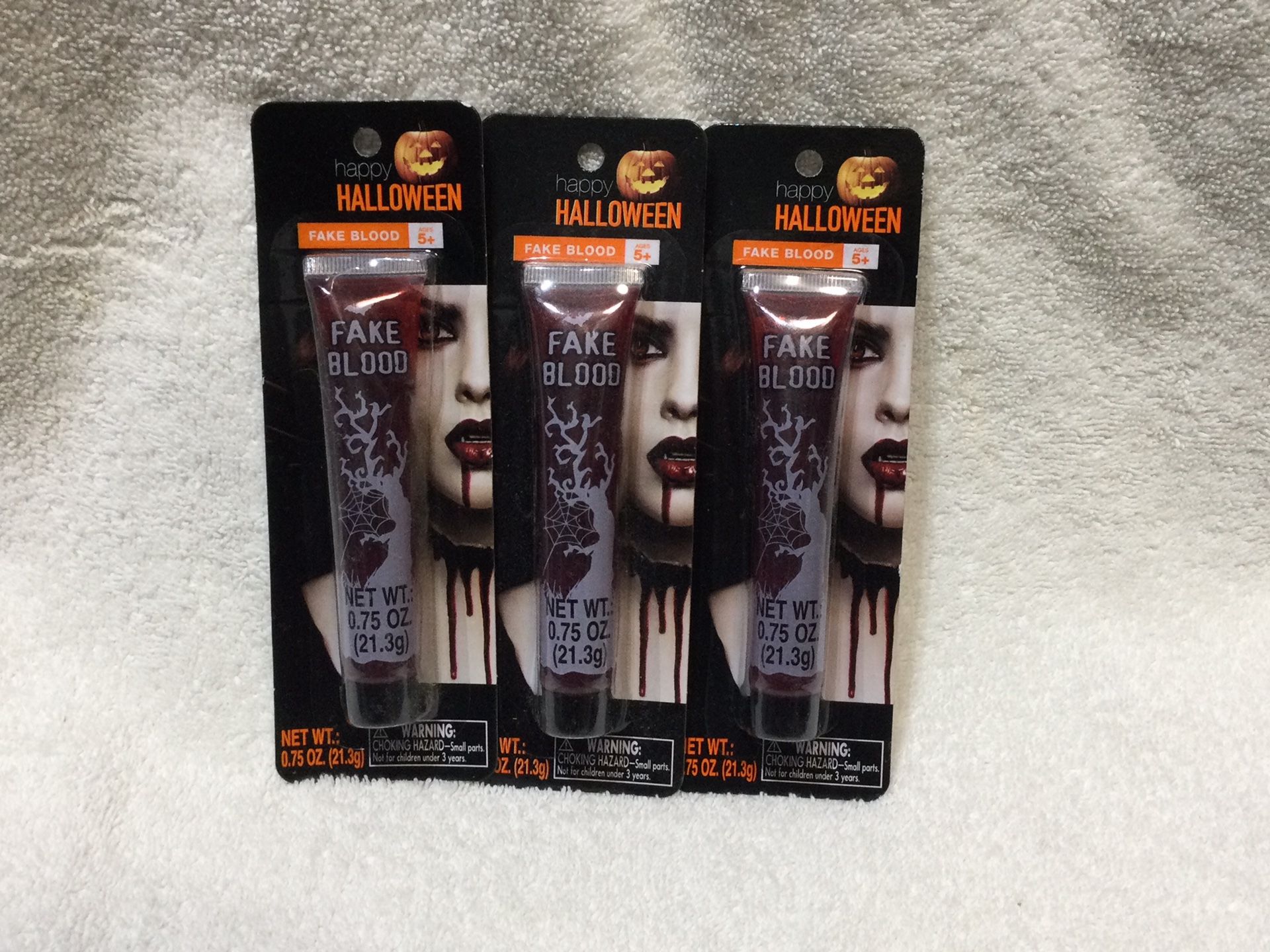 New Happy Halloween HALLOWEEN COSTUME FAKE BLOOD, 3 Tube Set