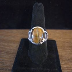 Genuine Golden African  Tigers Eye Ring Unisex 