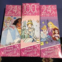 Three different Disney princess puzzles