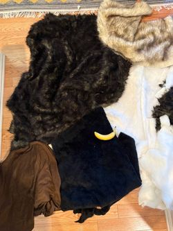Large bag of assorted fake fur and leather