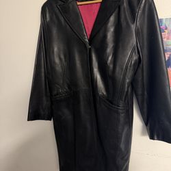 Black Leather Trenchcoat