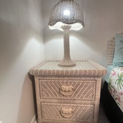 Tan wicker/rattan bedroom set
