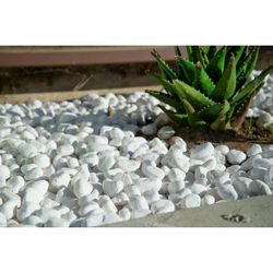 Ice white tumbled marble pebbles