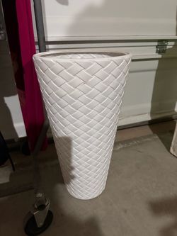 Large White plastic  Tall Vase