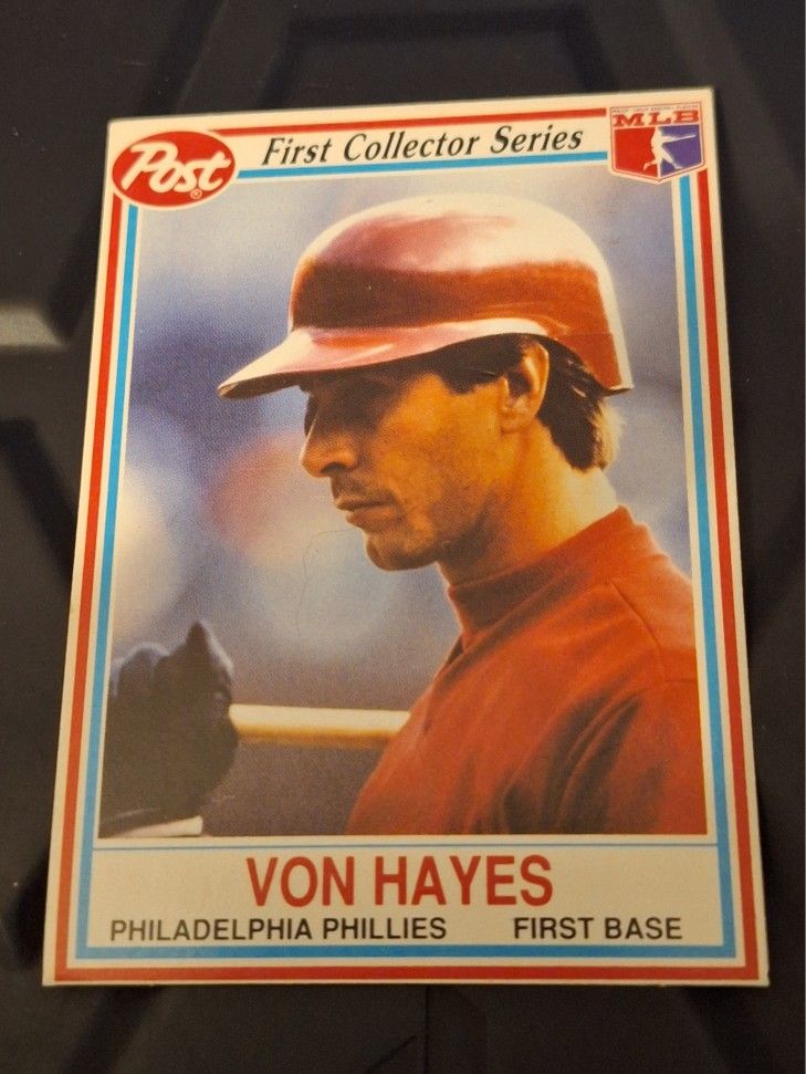 1990 POST FIRST COLLECTOR SERIES # 27 OF 30 VON HAYES PHILADELPHIA PHILLIES