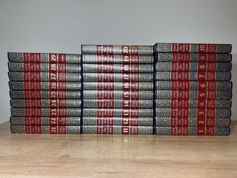 Funk and Wagnalls Encyclopedia-Complete Set Vol 1-29-Red Blue and Gold