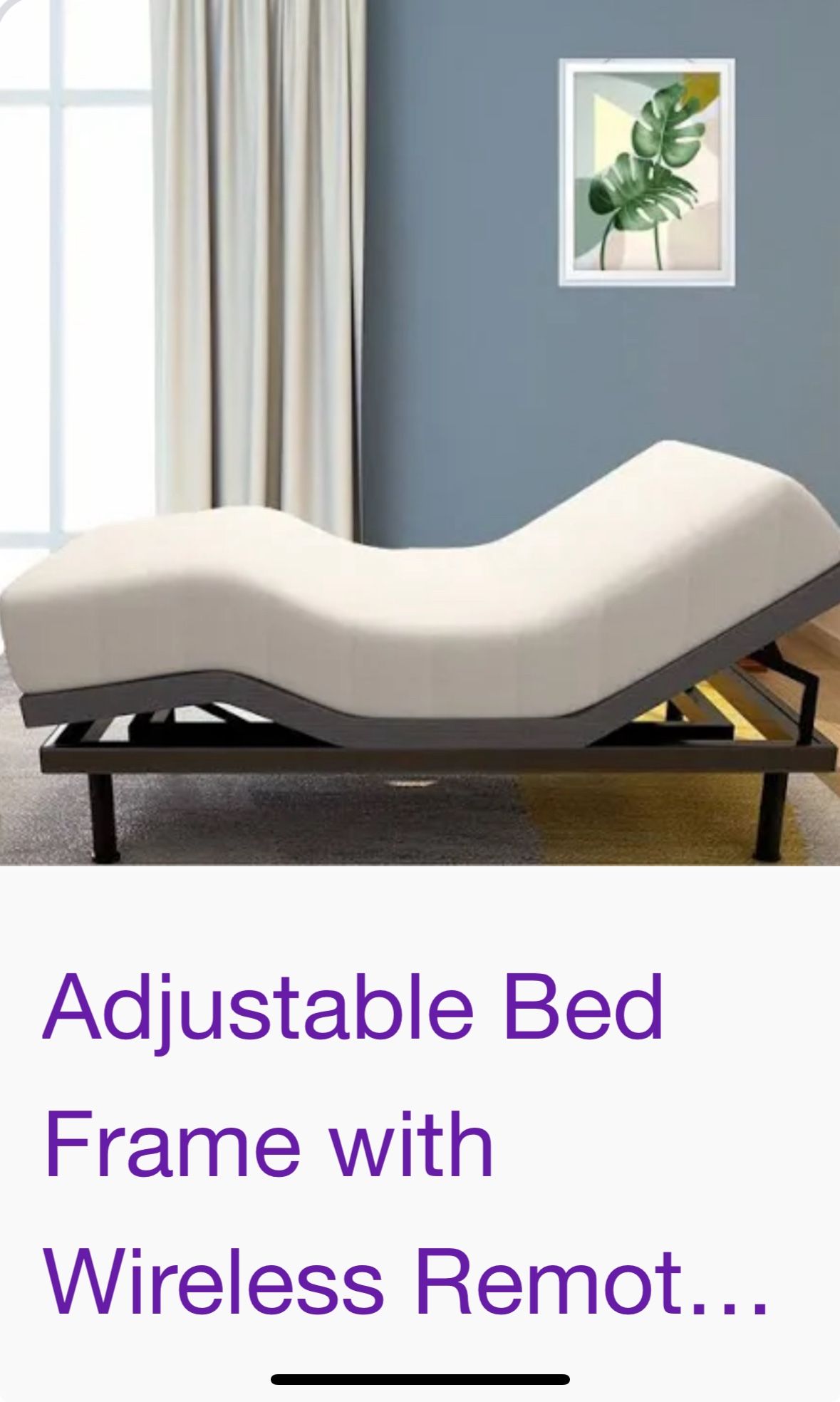 Adjustable Queen Power bed with Remote And Lights Underneath