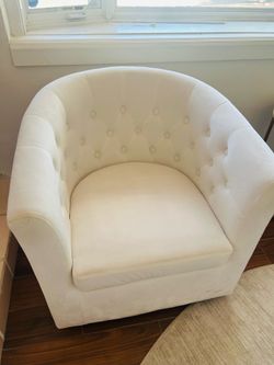 White plush chair Asking $220 each