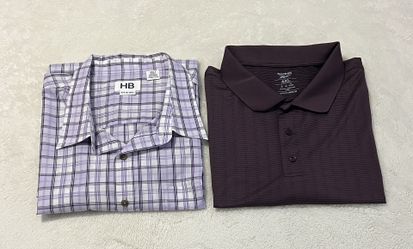 Reebok Purple & Plaid Button Up Shirt