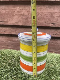Colorful Striped Canister Made In Italy
