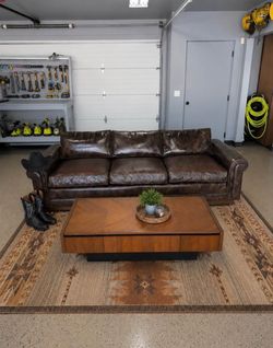 Henredon Top Grain Leather Sofa