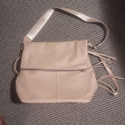 Hobo Beige leather Shoulder Bag $60 obo