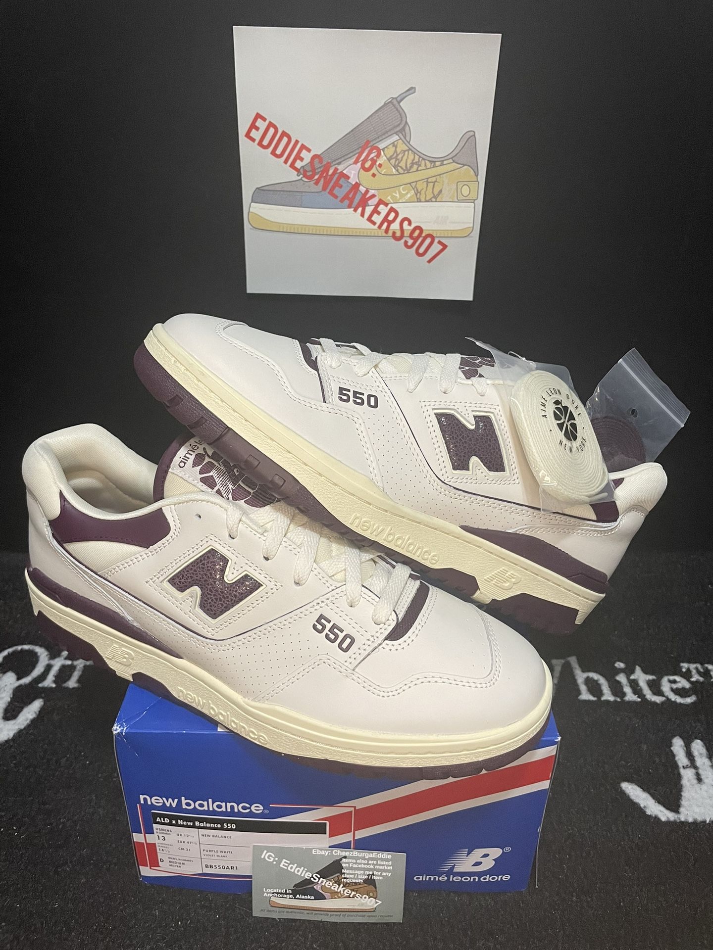 Aimé Leon Dore x New Balance 550 “Purple” Size 13