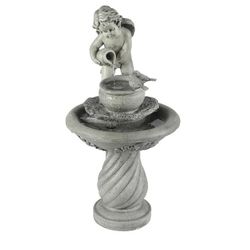 LuxenHome 34 Inch Outdoor Water Fountain