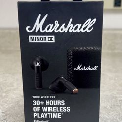 Marshall Minor IV True Wireless Bluetooth Earbuds - Black