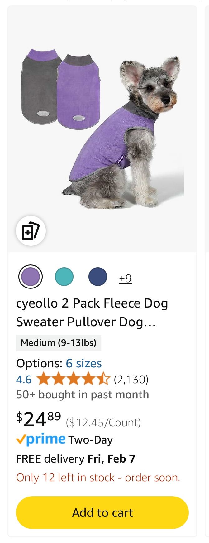 Brand New Dog Sweater Size Medium 9 To 13 Pounds
