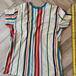 Striped T Shirt Multicolor, Men’s Large