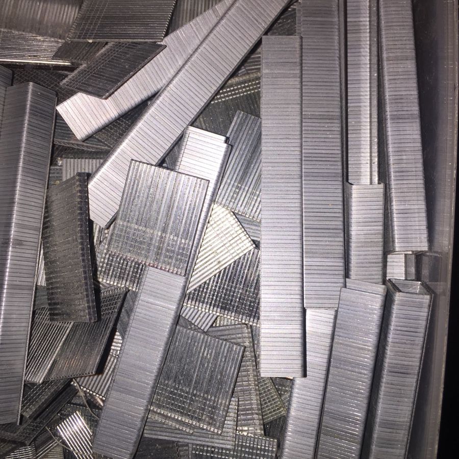 Assorted sizes of nail gun nails & staples