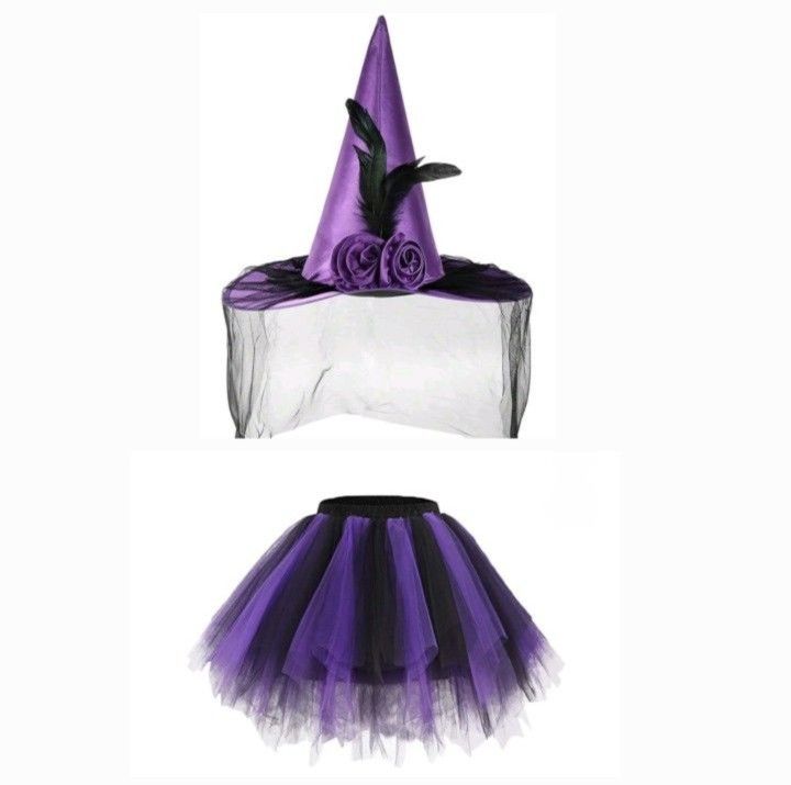 Witch Hat Tutu Skirt Kids Costume 