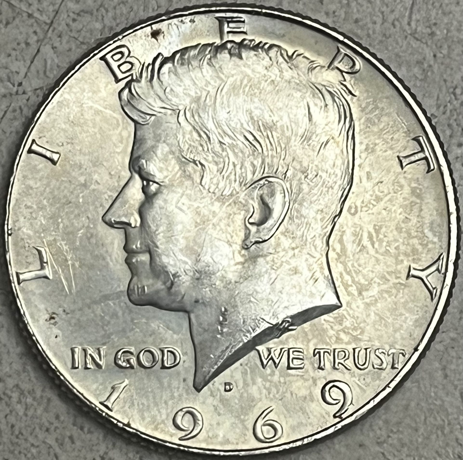 ERROR!! 1969-D Kennedy Half Dollar - DDO-001