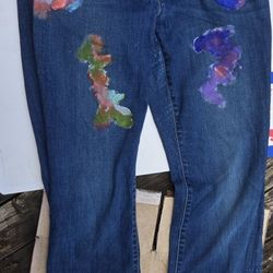 Handpainted Space Jeans